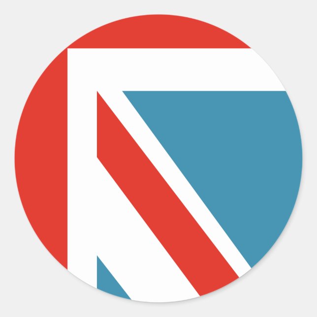 Pegatina Redonda Rompecabezas de la Union Jack (Anverso)