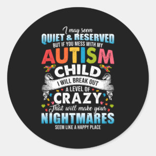 Pegatina Redonda Rompecabezas del autismo autista de conciencia nos