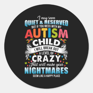 Pegatina Redonda Rompecabezas del autismo autista de conciencia nos