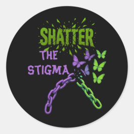 Pegatina Redonda Romper el Estigma - Salud Mental