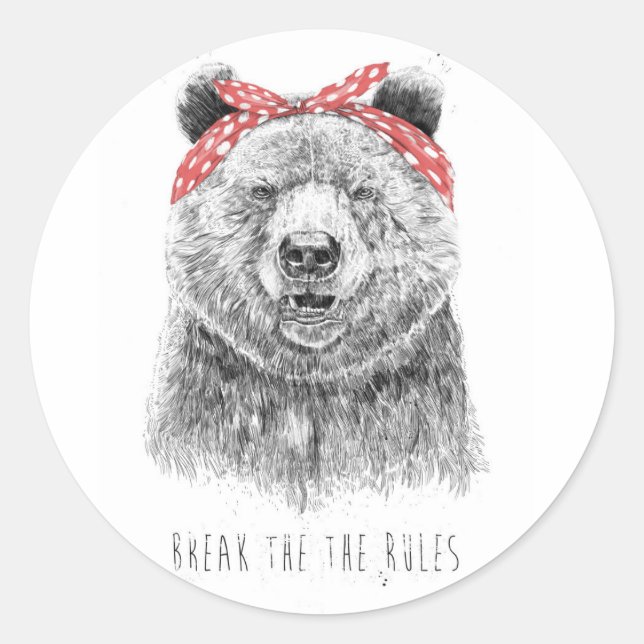 Pegatina Redonda Romper las reglas (Anverso)