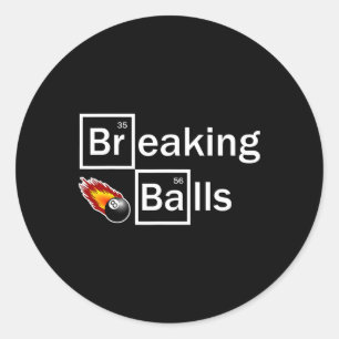 Pegatina Redonda Rompiendo billar de Billiard Player Snooker 8 Ball