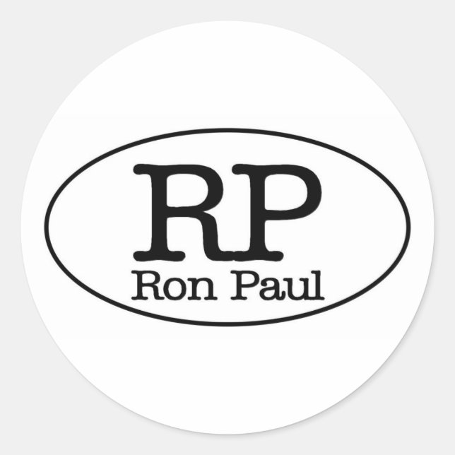 Pegatina Redonda ron paul (Anverso)