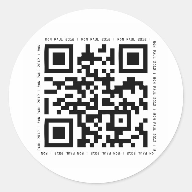 Pegatina Redonda Ron Paul 2012 (Anverso)