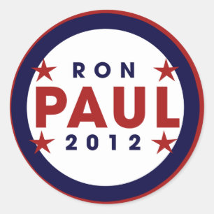 Pegatina Redonda Ron Paul 2012