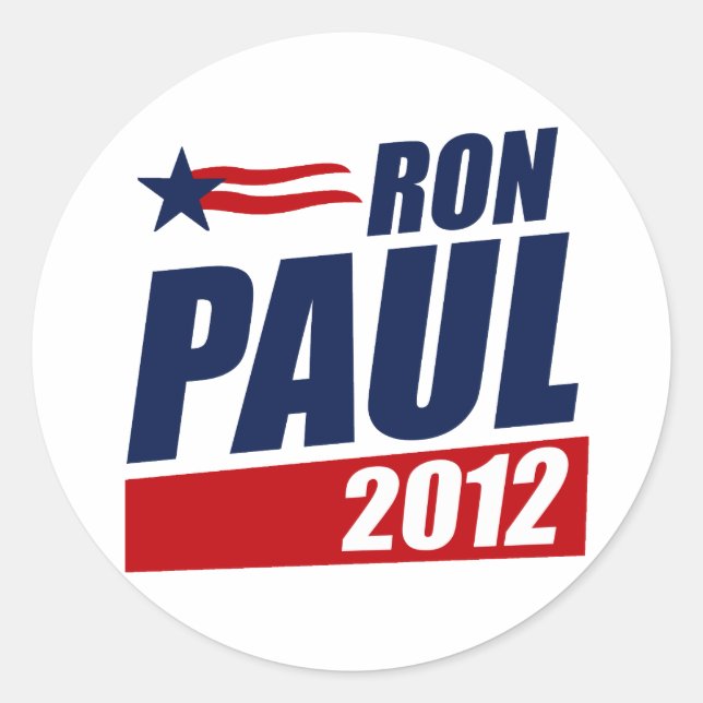 PEGATINA REDONDA RON PAUL 2012 (Anverso)