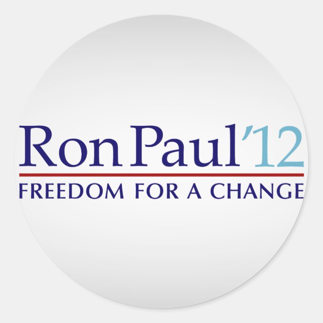 Pegatina Redonda Ron Paul 2012 (Anverso)