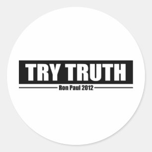 Pegatina Redonda Ron Paul 2012: Prueba la verdad