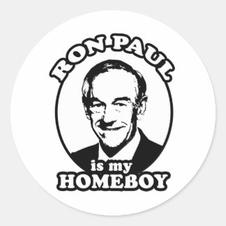 Pegatina Redonda Ron Paul es mi muchacho
