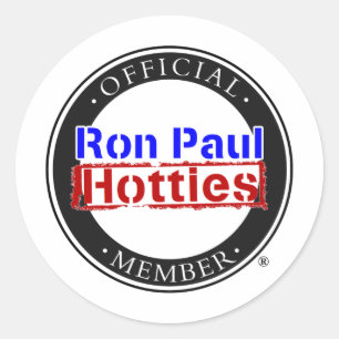 Pegatina Redonda Ron Paul Hotties Gear