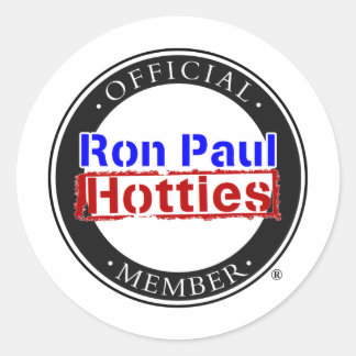 Pegatina Redonda Ron Paul Hotties Gear