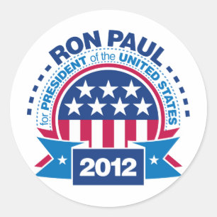 Pegatina Redonda Ron Paul para el presidente 2012
