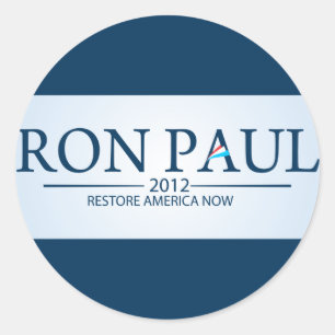 Pegatina Redonda Ron Paul para Presidente