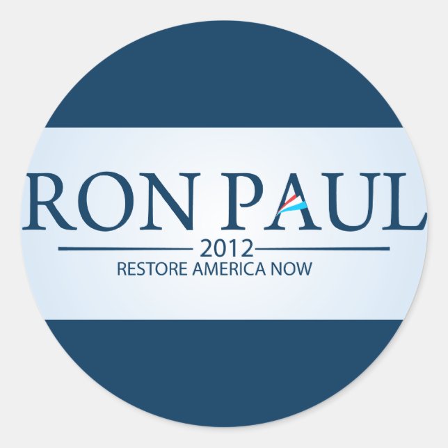 Pegatina Redonda Ron Paul para Presidente (Anverso)