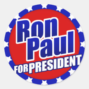 Pegatina Redonda Ron Paul para Presidente