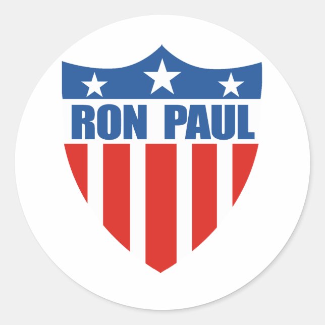 Pegatina Redonda Ron Paul Presidente (12) (Anverso)