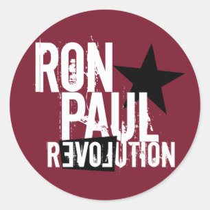 Pegatina Redonda Ron Paul Revolution