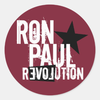 Pegatina Redonda Ron Paul Revolution