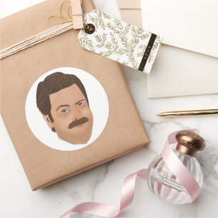 Pegatina Redonda Ron Swanson Pegatinas Parks y Rec