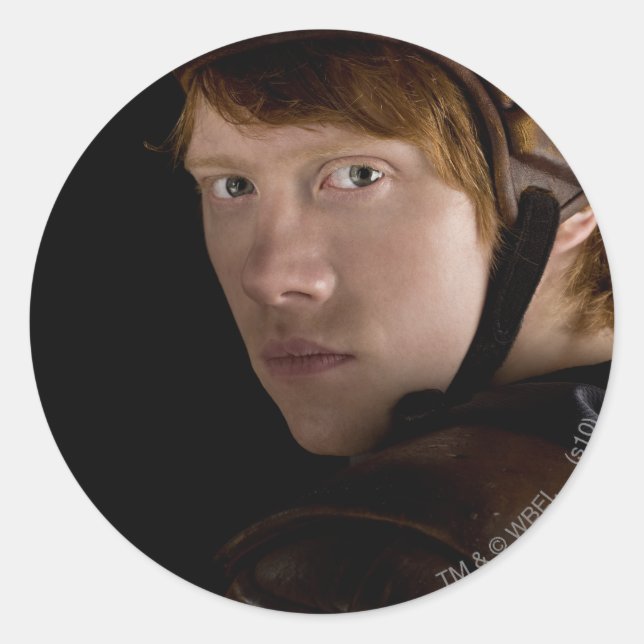 Pegatina Redonda Ron Weasley se levantó (Anverso)