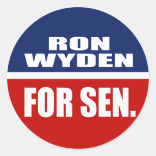 PEGATINA REDONDA RON WYDEN PARA EL SENADO