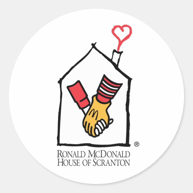 Pegatina Redonda Ronald McDonald Hands (Anverso)