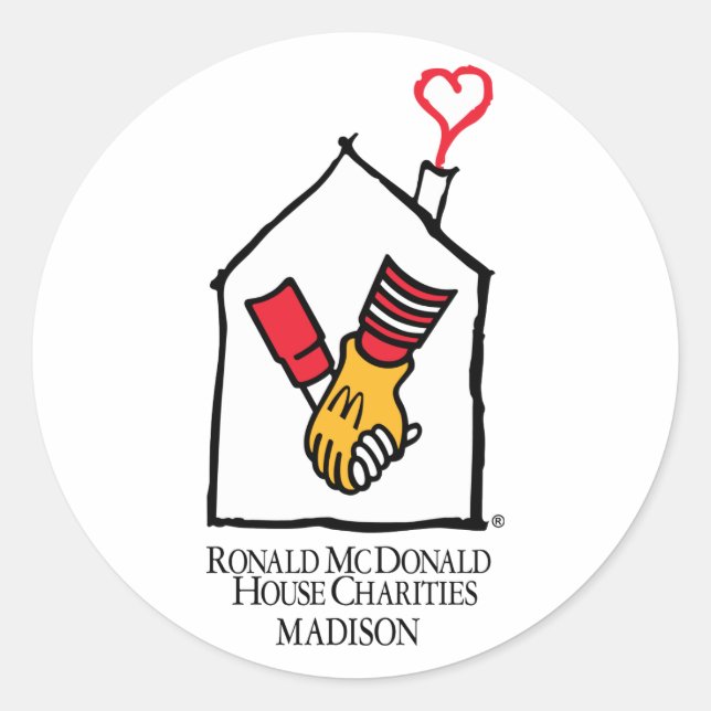 Pegatina Redonda Ronald McDonald Hands (Anverso)