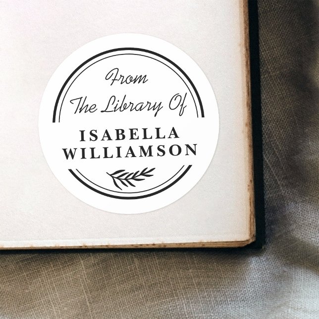 Pegatina Redonda Ronda botánica de la biblioteca de la placa (Subido por el creador)