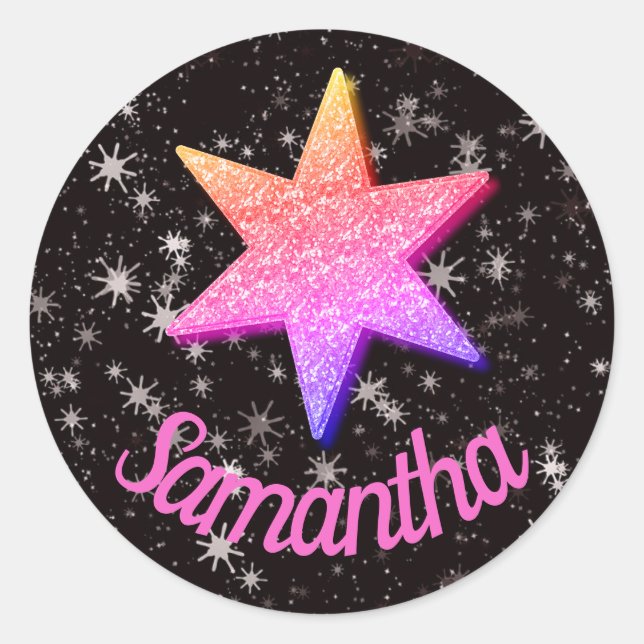 Pegatina Redonda Ronda clásica de sellado/pegatina personalizada de (Anverso)