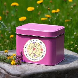 Pegatina Redonda Ronda clásica de verano de Flor Silvestre Meadow B