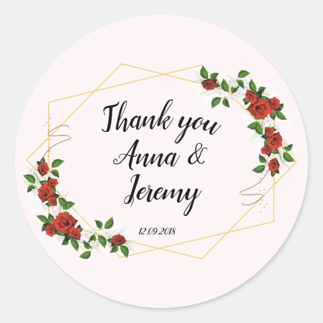 Pegatina Redonda Ronda clásica geométrica floral-purpurina geométri (Anverso)