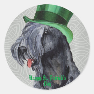Pegatina Redonda Ronda clásica St. Patrick's Day Kerry Blue Terrier
