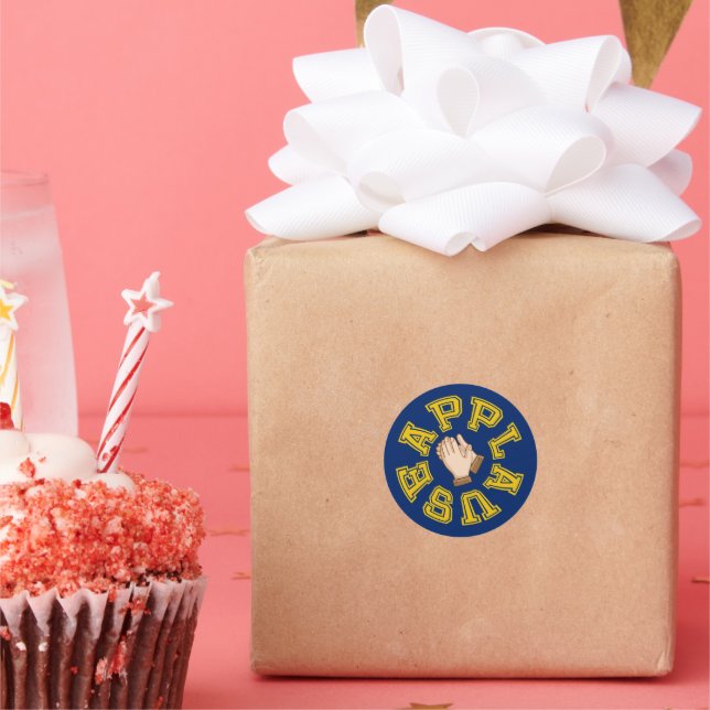 Pegatina Redonda Ronda de aplausos (Fiesta)