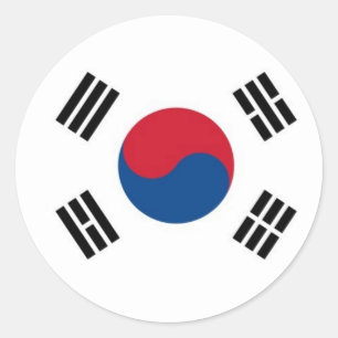 Pegatina Redonda Ronda de Corea del Sur (no para uso externo)