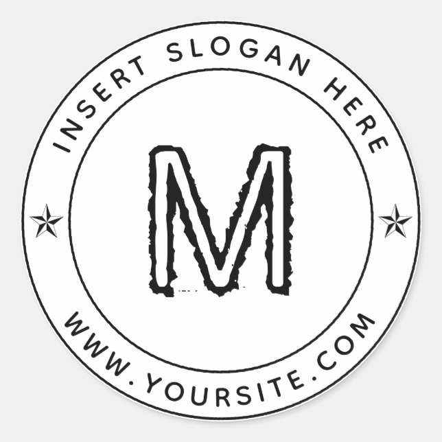 Pegatina Redonda Ronda de monograma empresarial personalizada (Anverso)