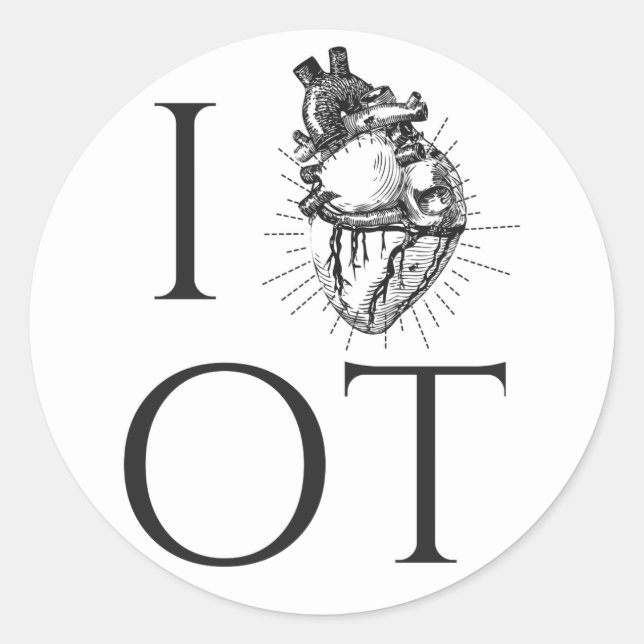 Pegatina Redonda Ronda de Pegatinas de Terapia Ocupacional (Anverso)