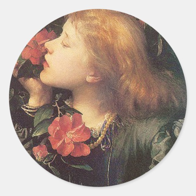 Pegatina Redonda Ronda de Rosas de Victoria (Anverso)