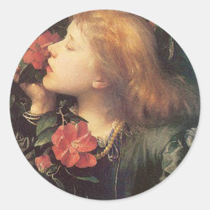 Pegatina Redonda Ronda de Rosas de Victoria