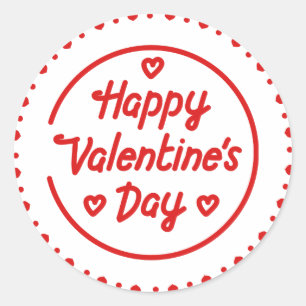 Pegatina Redonda Ronda el día de San Valentín