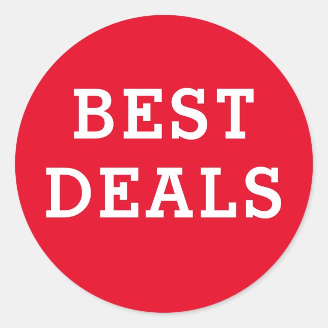 Pegatina Redonda Ronda Mejor Trato Rojo y Blanco (Anverso)