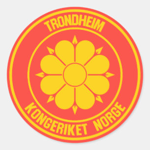 Pegatina Redonda Ronda Trondheim Emblem