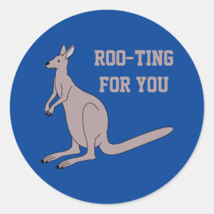 Pegatina Redonda Roo To You Cute Aussie Funny Kangaroo Pun