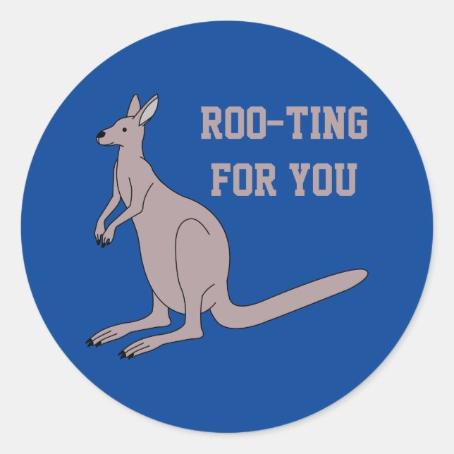 Pegatina Redonda Roo To You Cute Aussie Funny Kangaroo Pun (Anverso)
