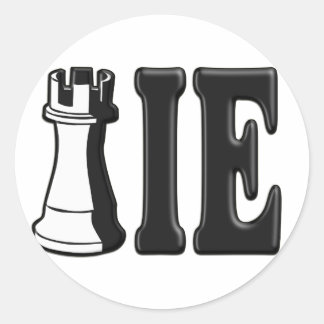Pegatina Redonda ROOKIE (Rook Chess Piece + ie)