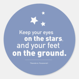 Pegatina Redonda Roosevelt Quote Feet Star 20xstickers PERSONALIZAD