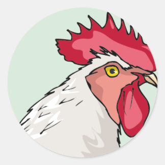 Pegatina Redonda Rooster