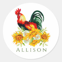 Rooster con girasoles personalizado