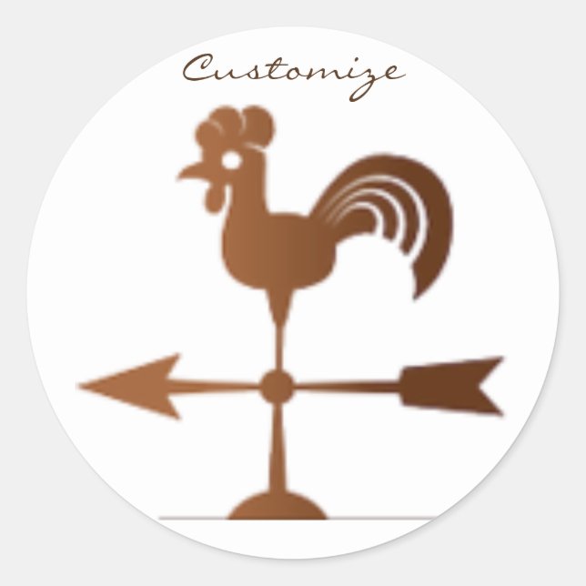 Pegatina Redonda Rooster Weathervane Thunder_Cove (Anverso)