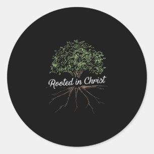 Pegatina Redonda Rootado en Cristo - Cristiano Jesús