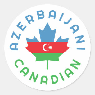 Pegatina Redonda Roots de Azerbaiyán canadiense